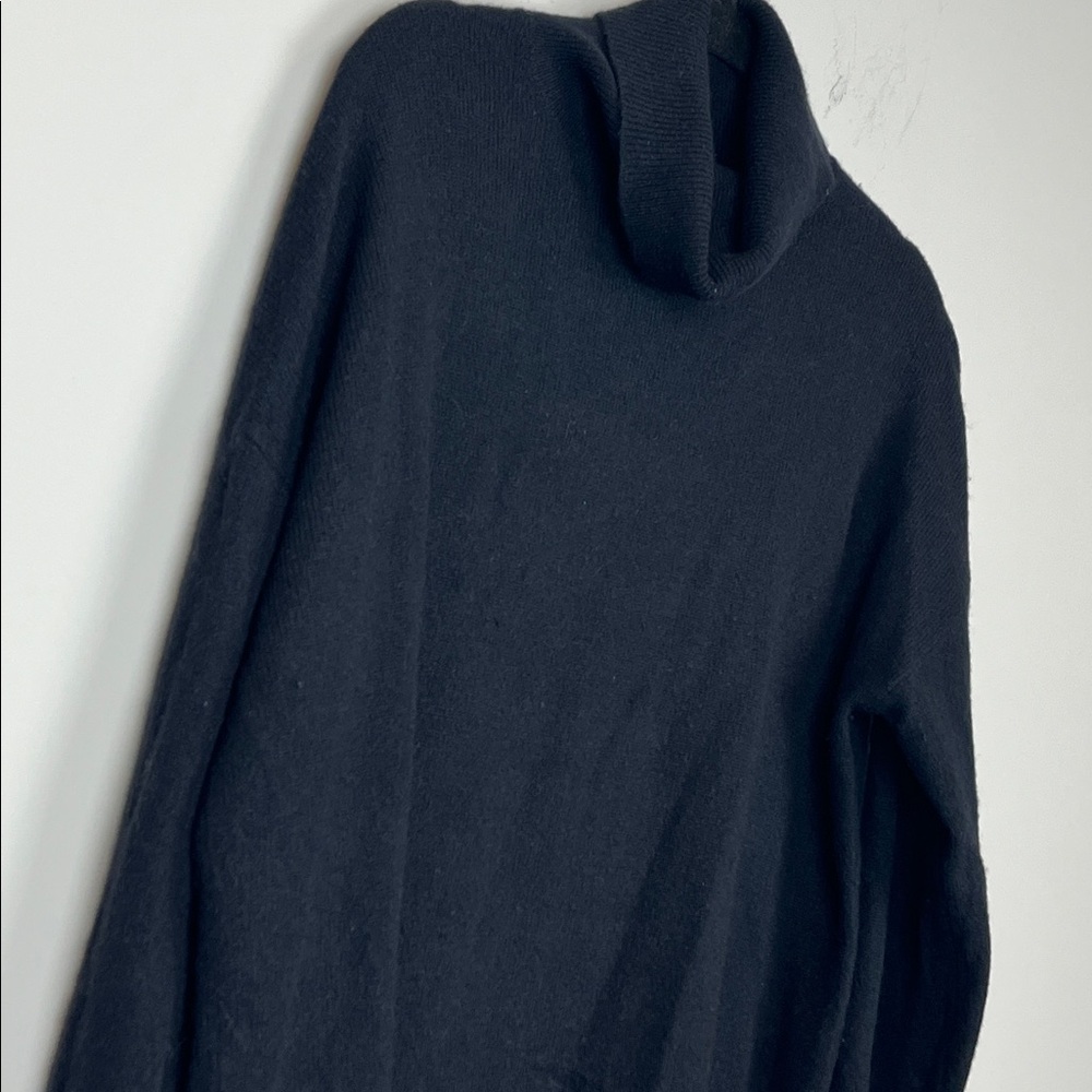 Halogen 100% Cashmere Classic Black Cowl Turtle Neck Sweater Women's Size Large